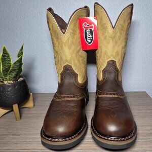 NEW! Justin SE4660 Superintendent Work Boots Slip Resistant EH Leather-Mens 11D